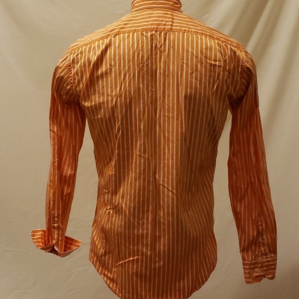 LACOSTE Orange Regular Fit Dress Shirt Sz 38 - Picture 7 of 10